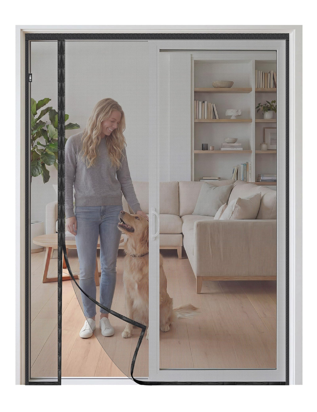 Magnetic Screen Door 72 x 80 Inch Fiberglass Mesh R124793