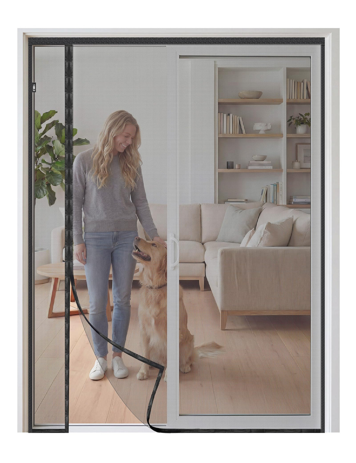 Magnetic Screen Door 72 x 80 Inch Fiberglass Mesh R124793