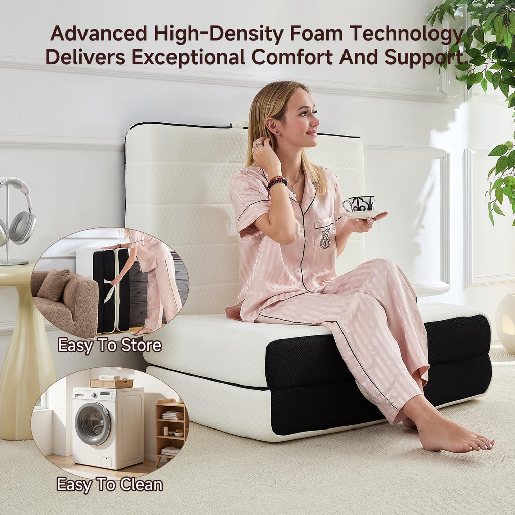 King Tri-Fold Memory Foam Mattress with Washable Cover E677923