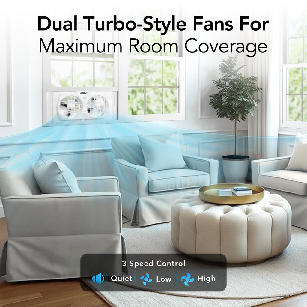Reversible Twin Window Fan with 3-Speeds P6525