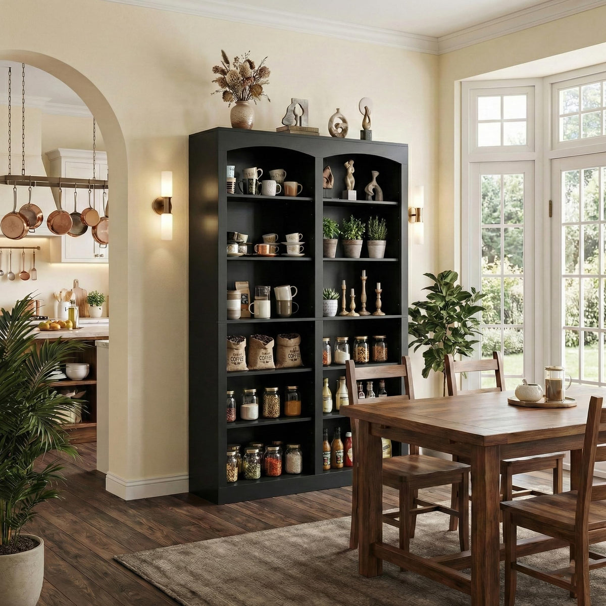 71" Tall Black 12-Tier Wood Bookcase O321