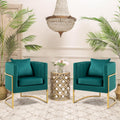 Velvet Accent Chairs Set of 2 Green V312