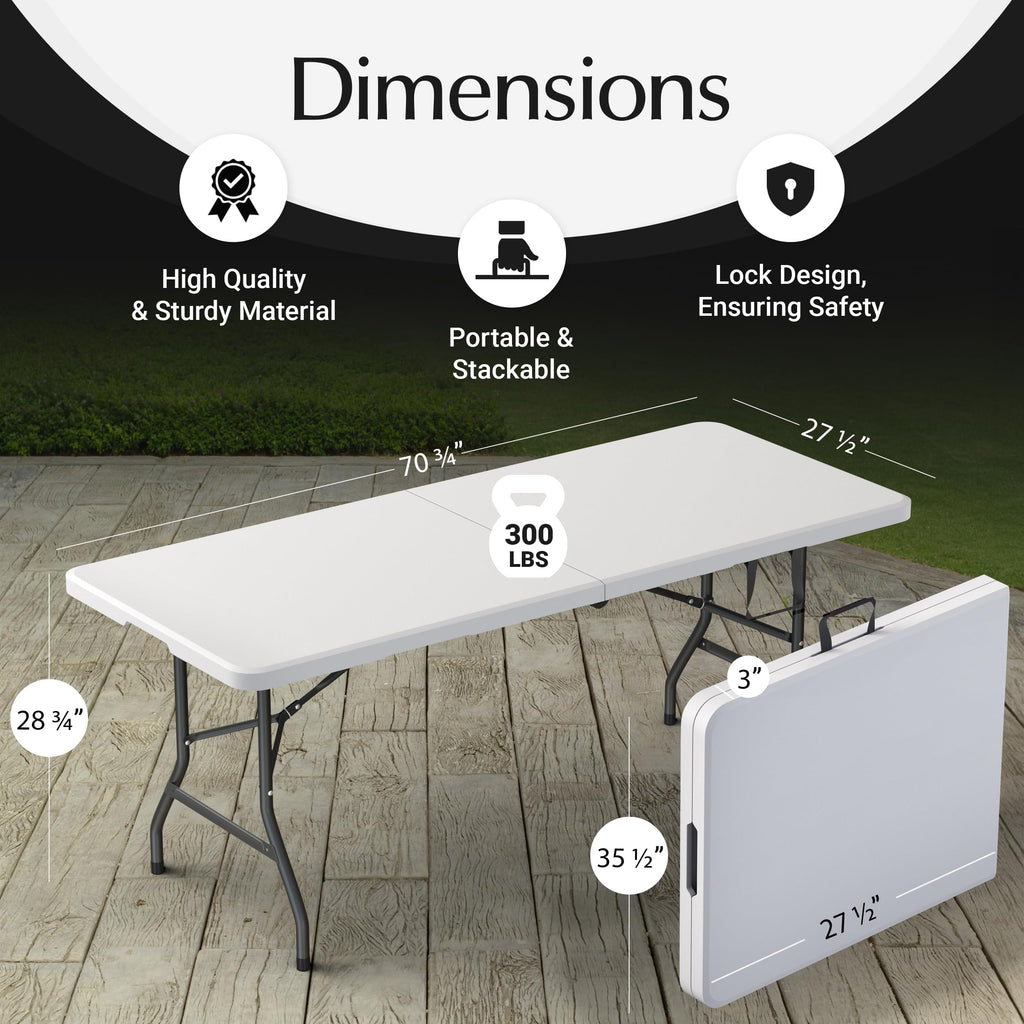 Foldable Table with Steel Legs White Q745512