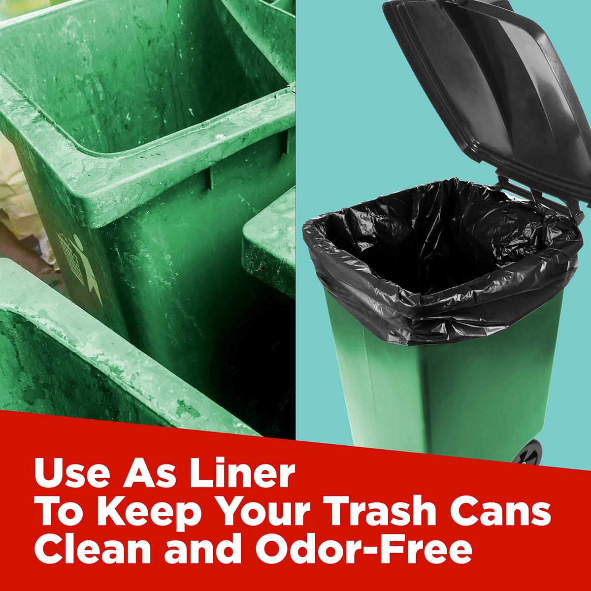 44 Gallon Heavy Duty Contractor Trash Bags, 100 Ct, Black, 1.2 Mil B70632