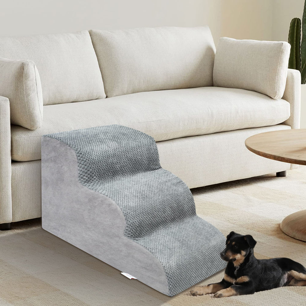 High Density Foam Dog Stairs 3 Steps Grey W2823