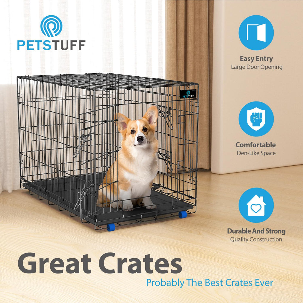 36” Large Heavy-Duty Foldable Dog Crate with Divider Panel N3536