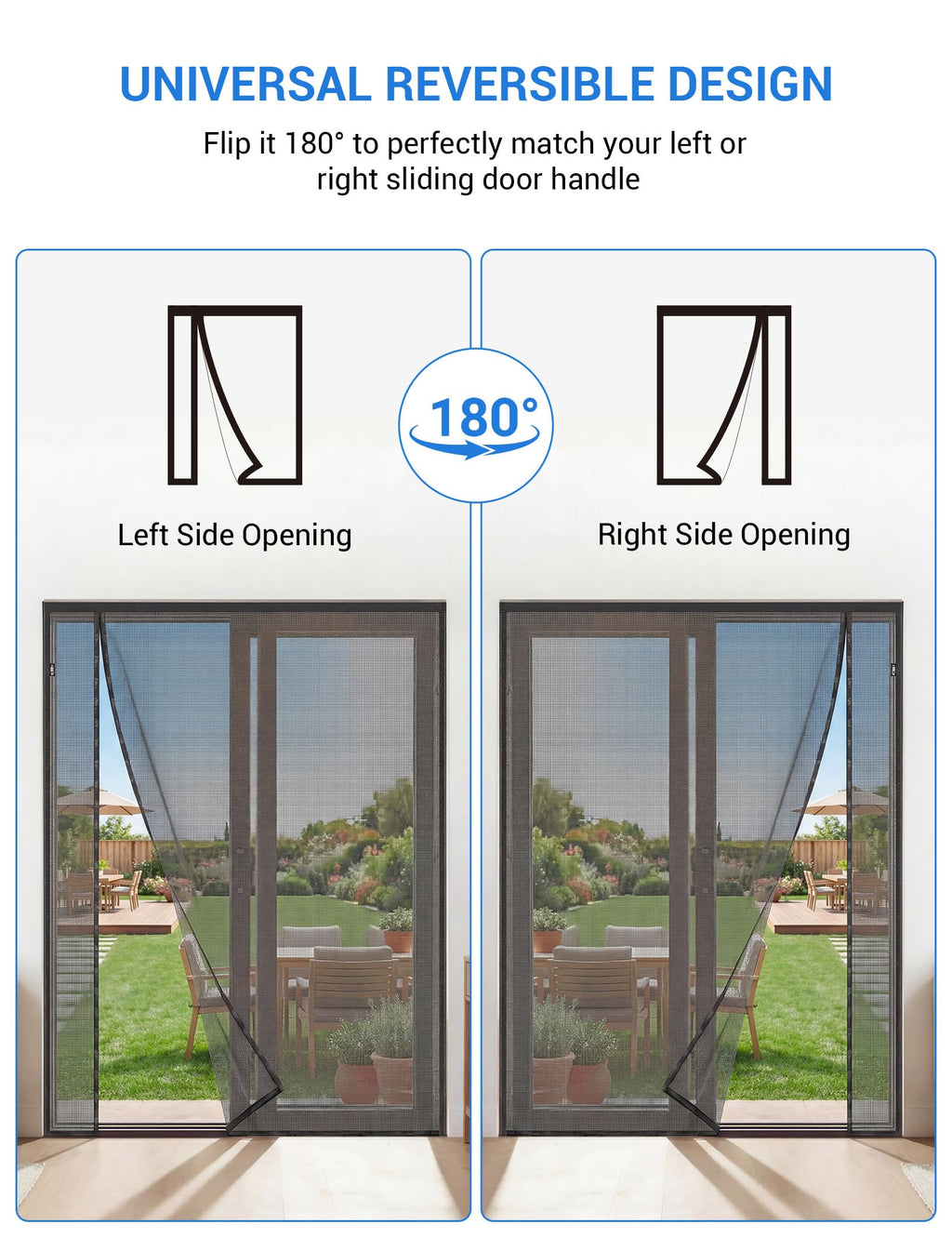 Magnetic Screen Door 72 x 80 Inch Fiberglass Mesh R124793