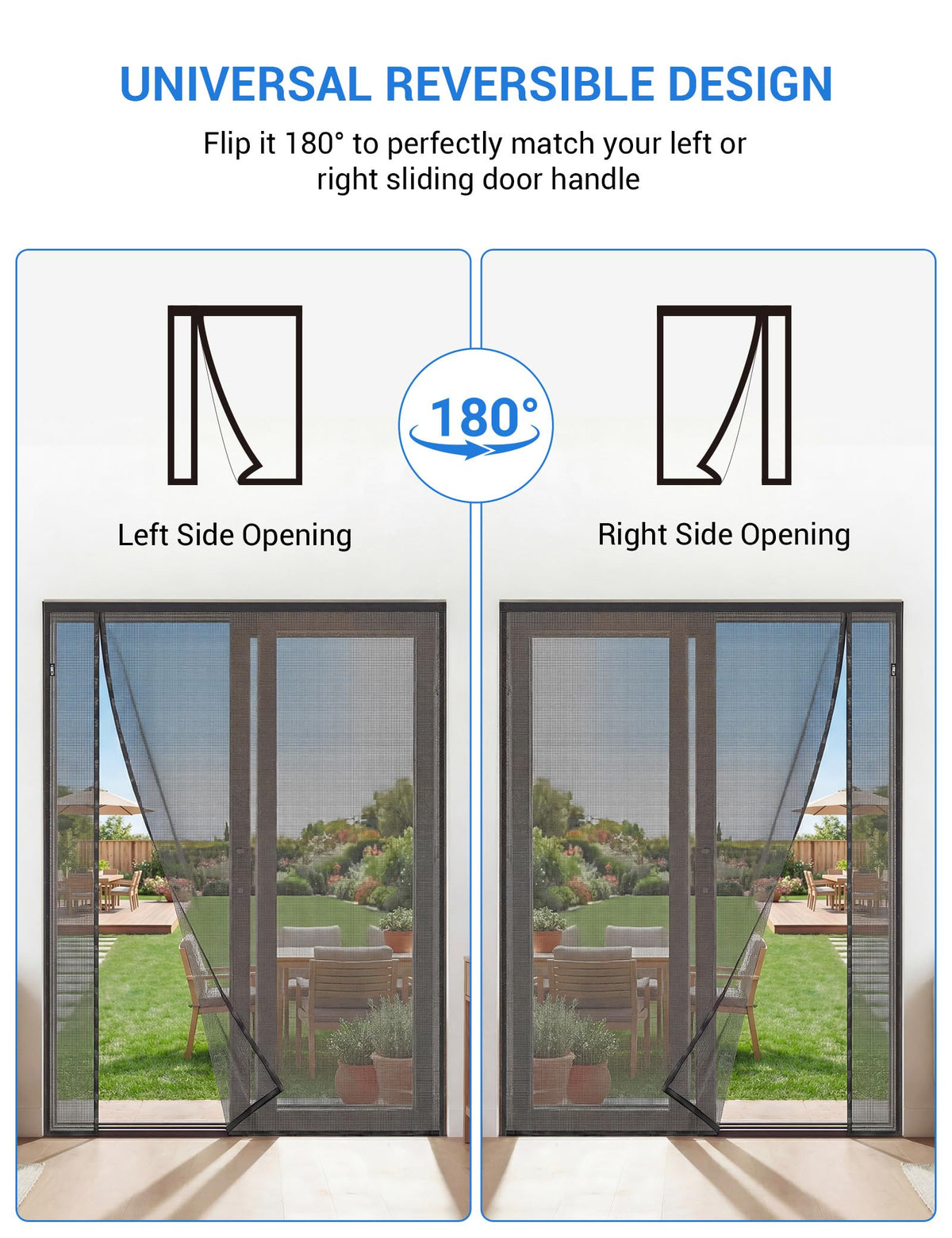 Magnetic Screen Door 72 x 80 Inch Fiberglass Mesh R124793