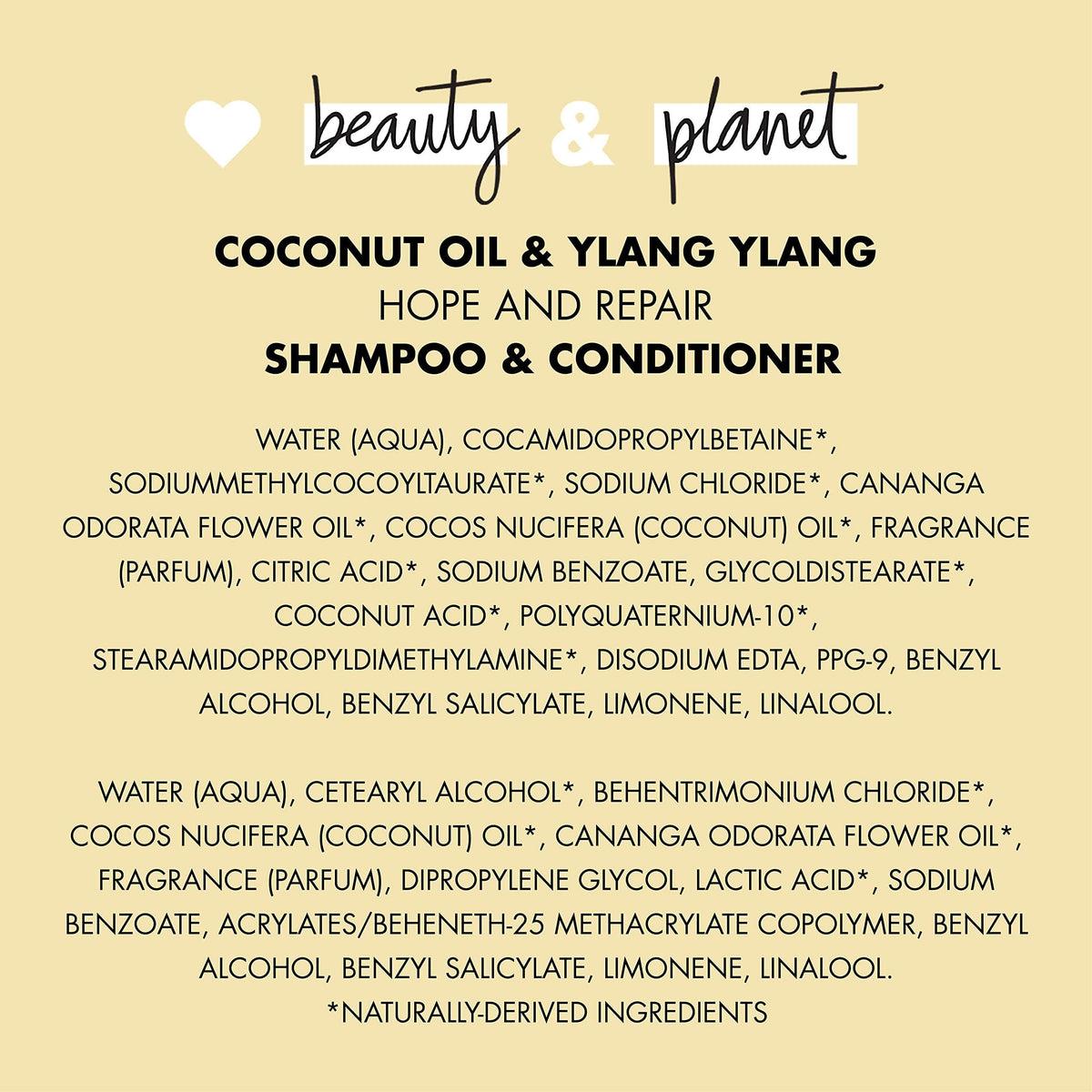Coconut Oil & Ylang Shampoo and Conditioner 2 Count 13.5 oz C469