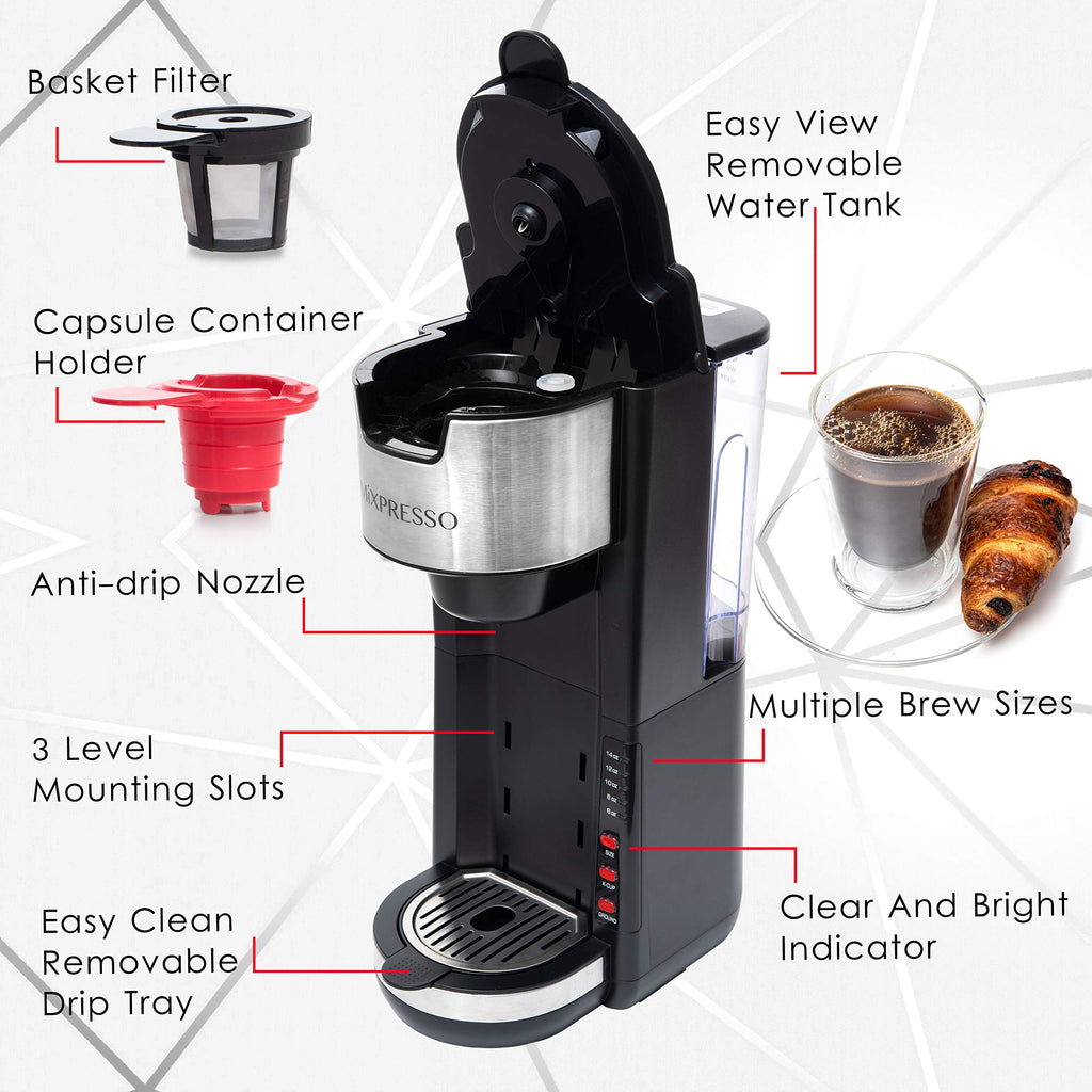 Black Single Serve Coffee Maker 30 oz Y6353