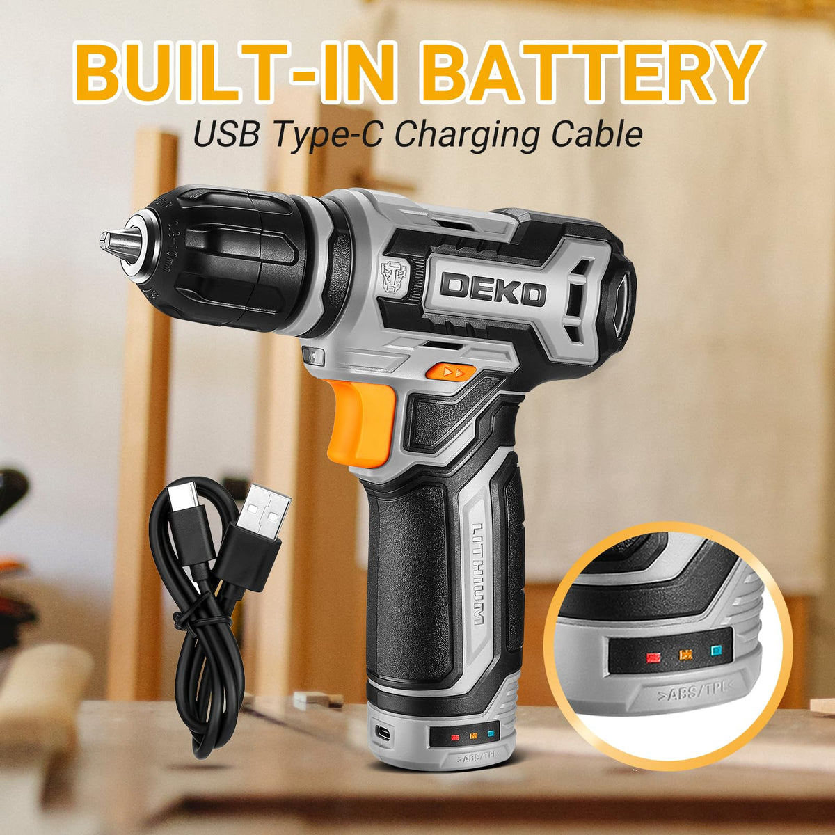 12V Cordless Drill Set with 3/8-inch Keyless Chuck L687681