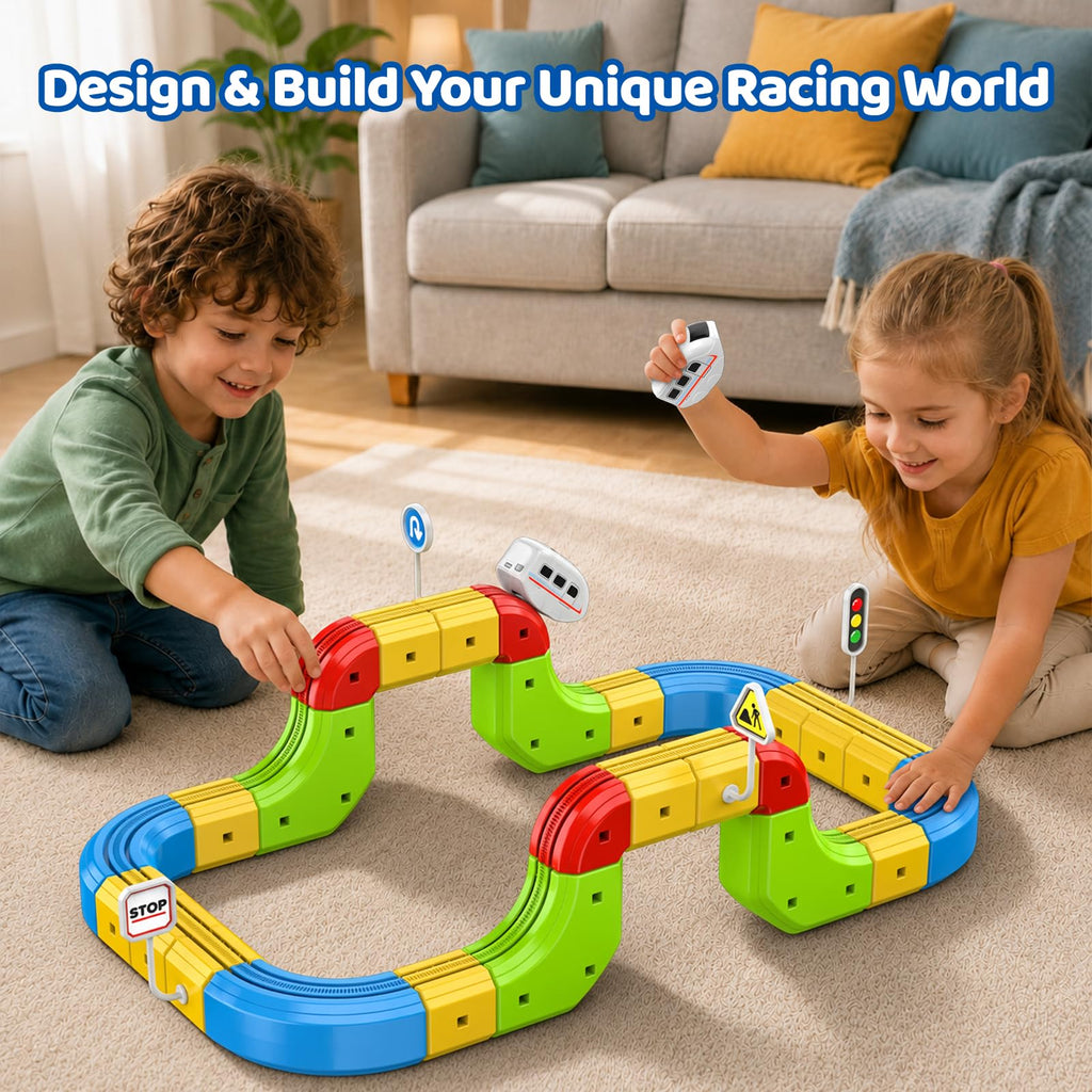 52PCS Electric Train Set 3D Flexible Race Track Toy B1893