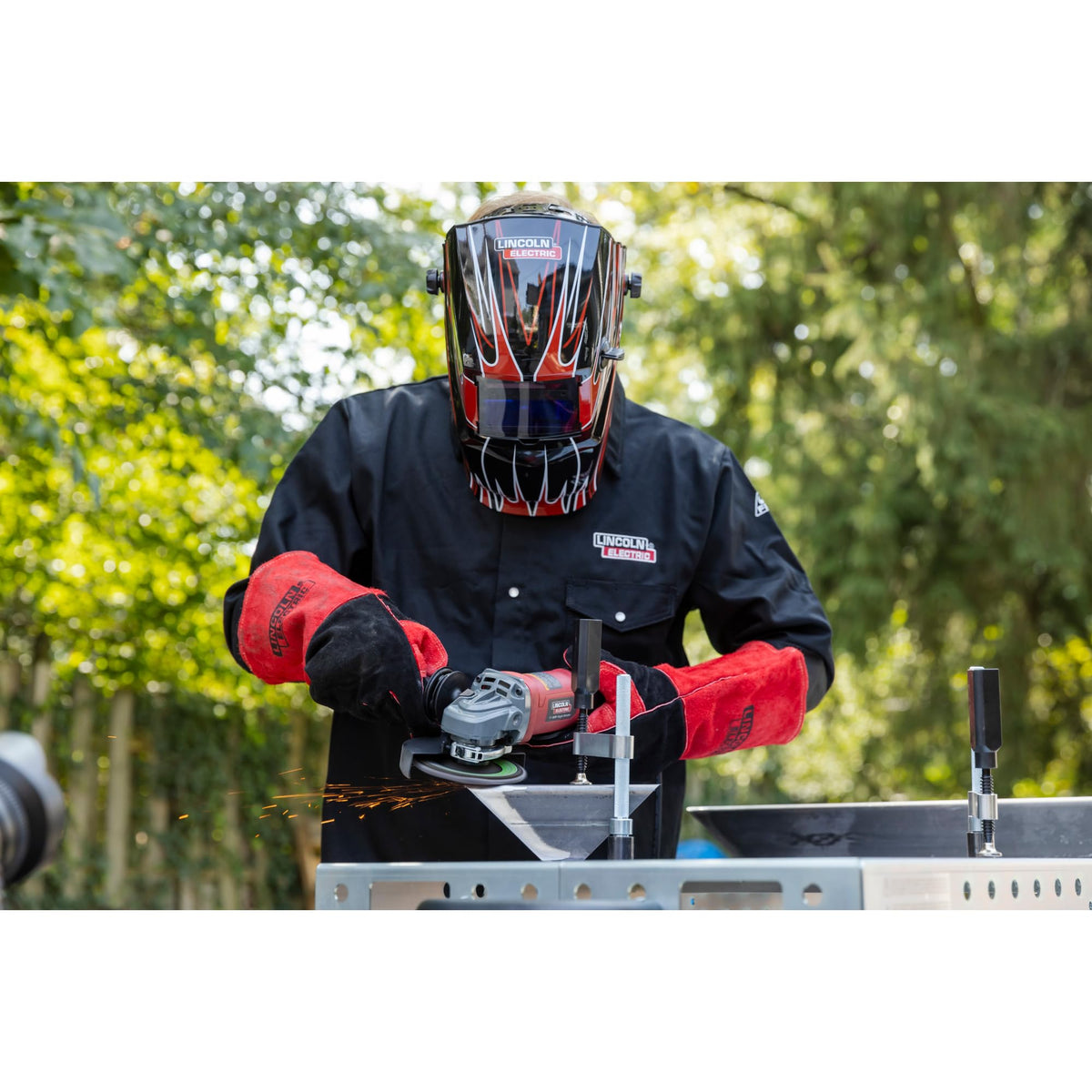 Red Welding Helmet J491