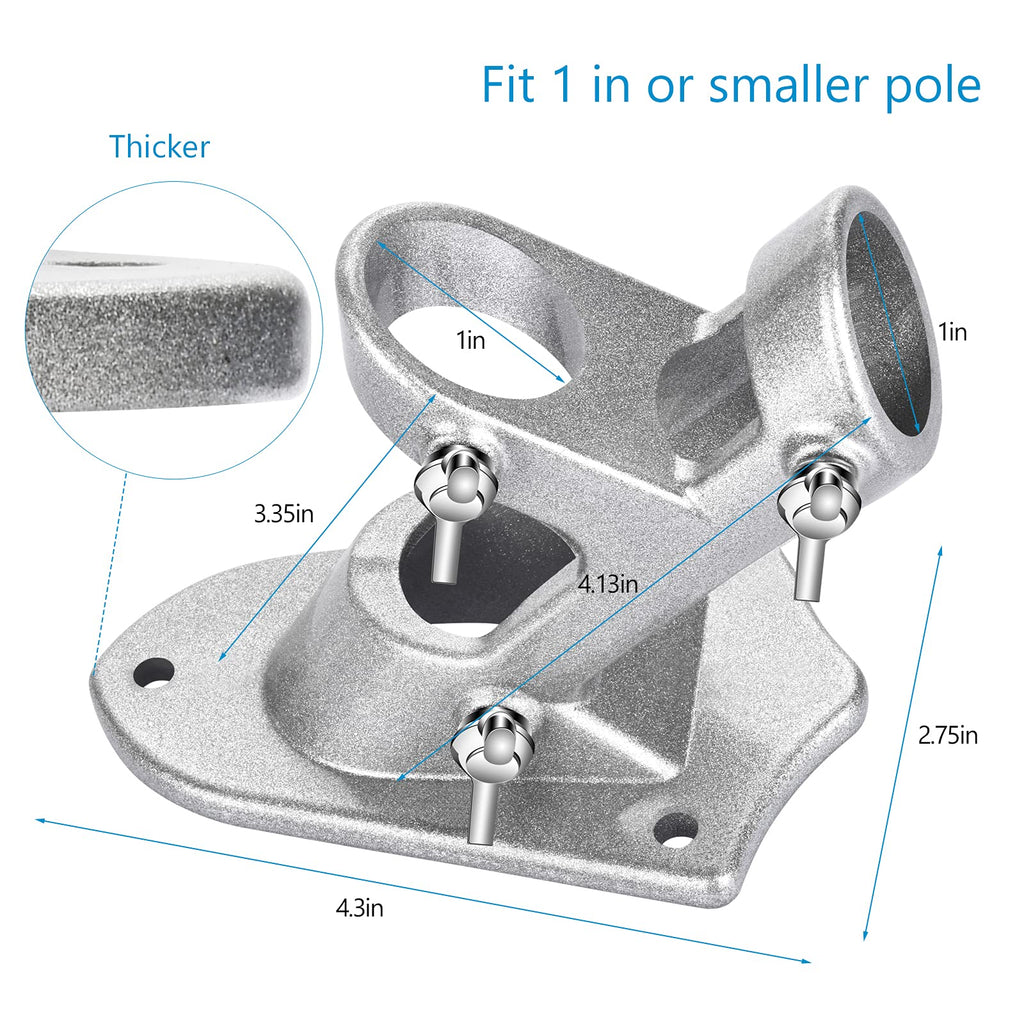 Heavy Duty Aluminum Flag Pole Holder 1" Inner Diameter O678