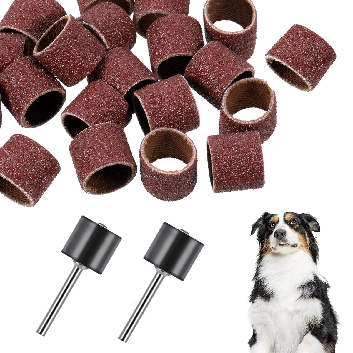42 Pcs Pet Nail Grinder Replacement Kit with Sanding Bands J399702