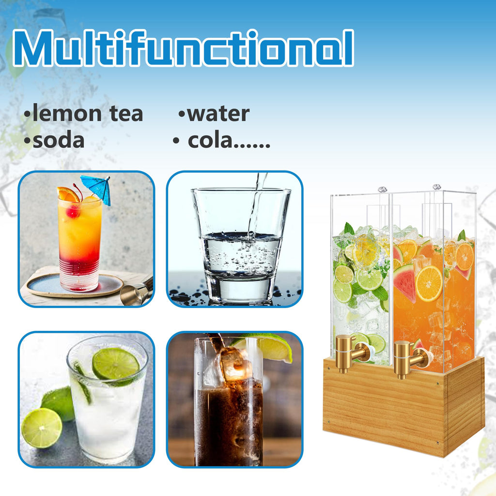 2 Pack 2 Gallon Drink Dispenser with Stand and Ice Core F938447