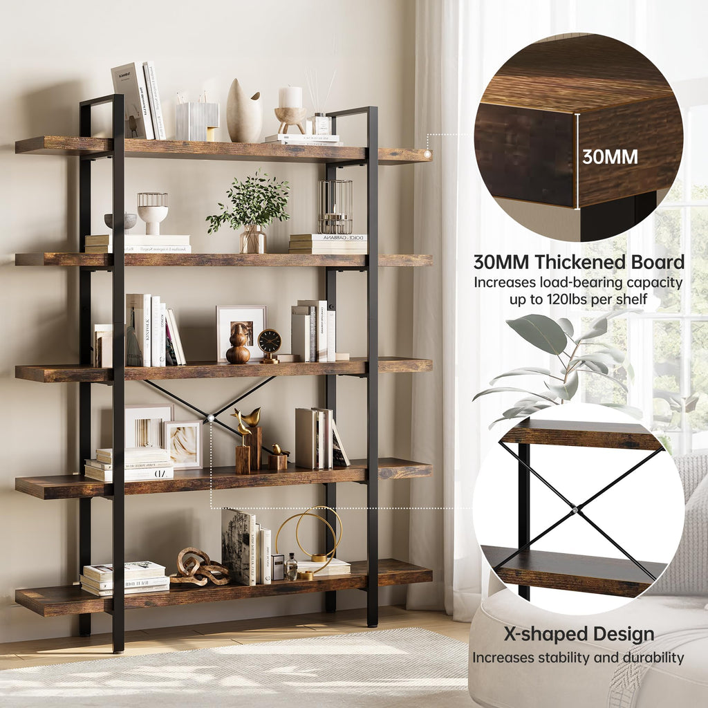 5 Tier 70" H Wood Bookshelf Z1510