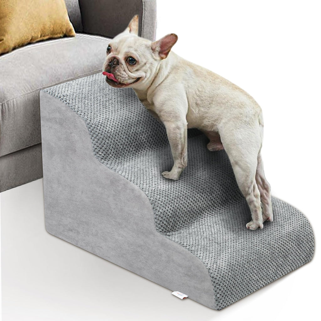 High Density Foam Dog Stairs 3 Steps Grey W2823