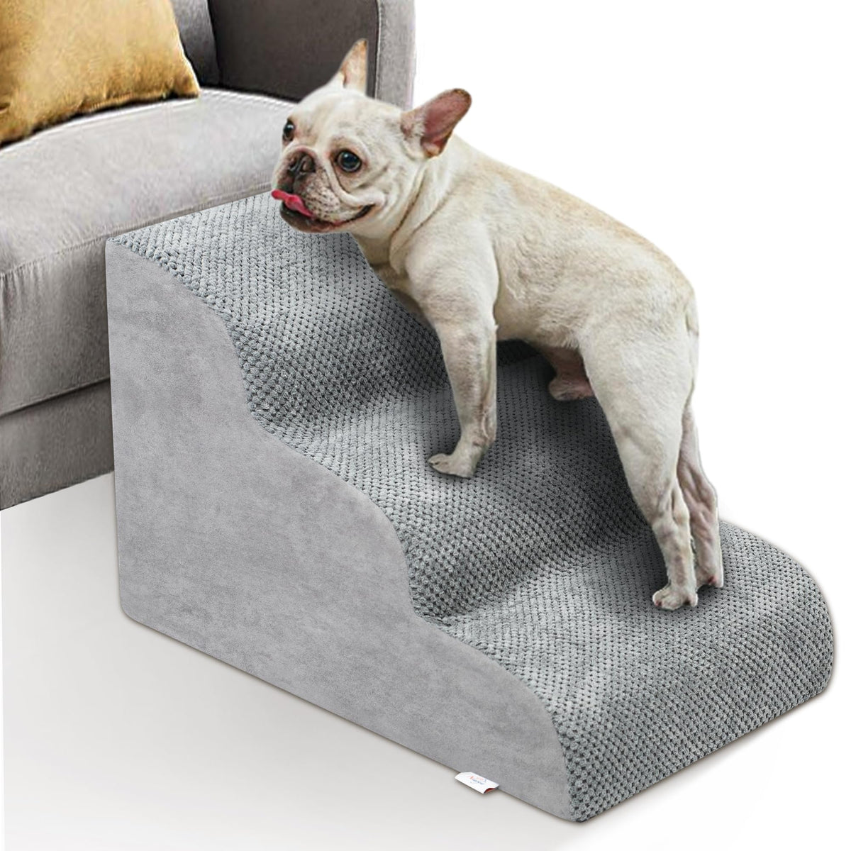 High Density Foam Dog Stairs 3 Steps Grey W2823