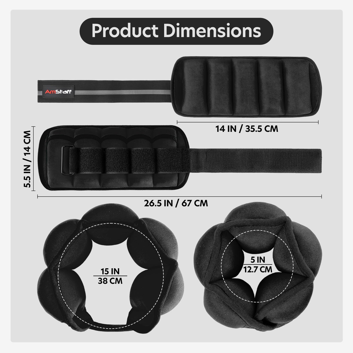 Adjustable Ankle Weights 1 Pair 10 lbs Set L793