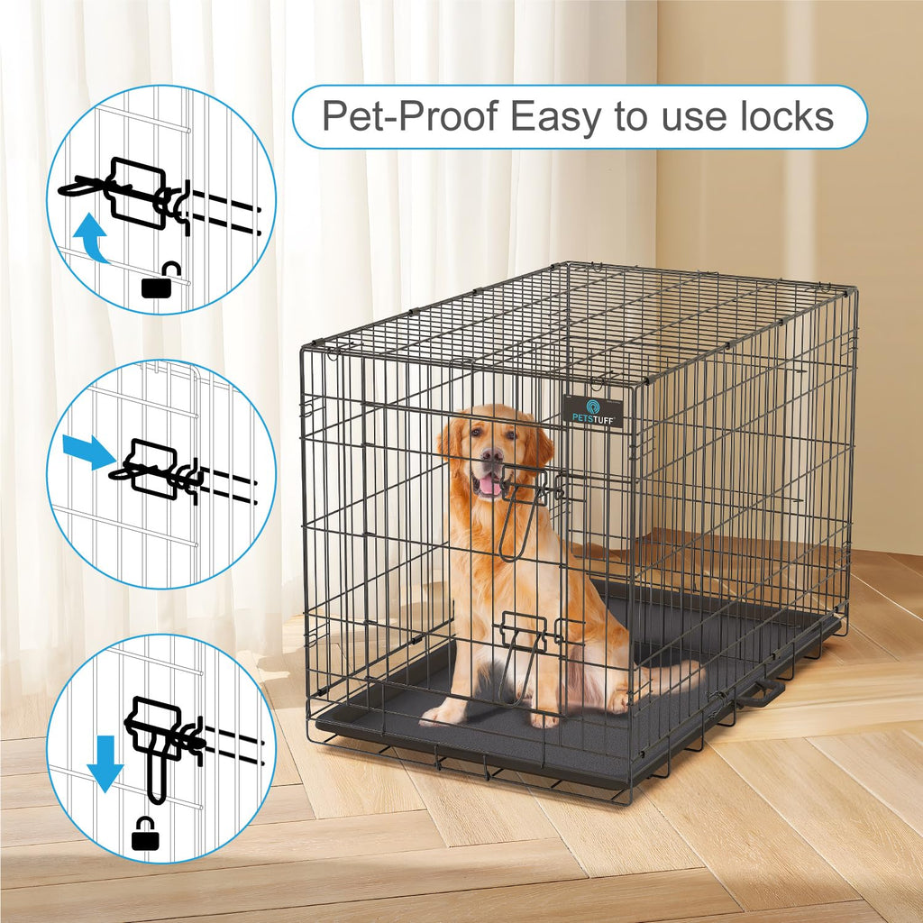 36” Large Heavy-Duty Foldable Dog Crate with Divider Panel N3536