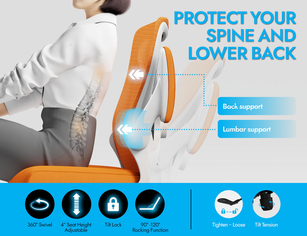 Mesh Ergonomic Office Chair with Lumbar U94202