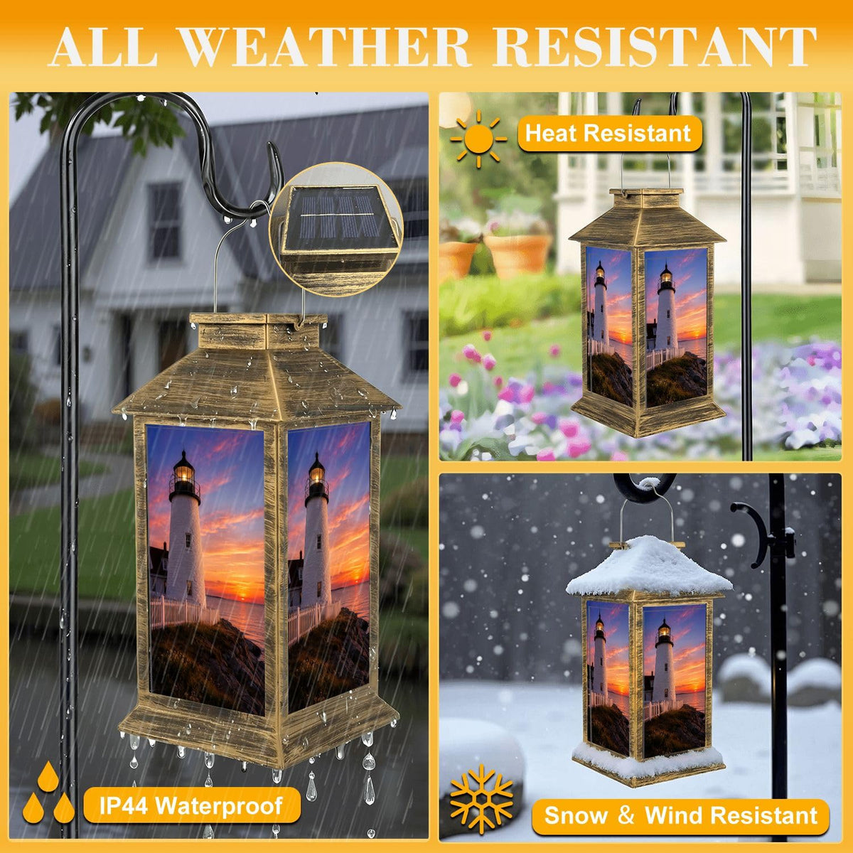 Solar Lantern Outdoor Waterproof LED Hanging Solar Lights E673869