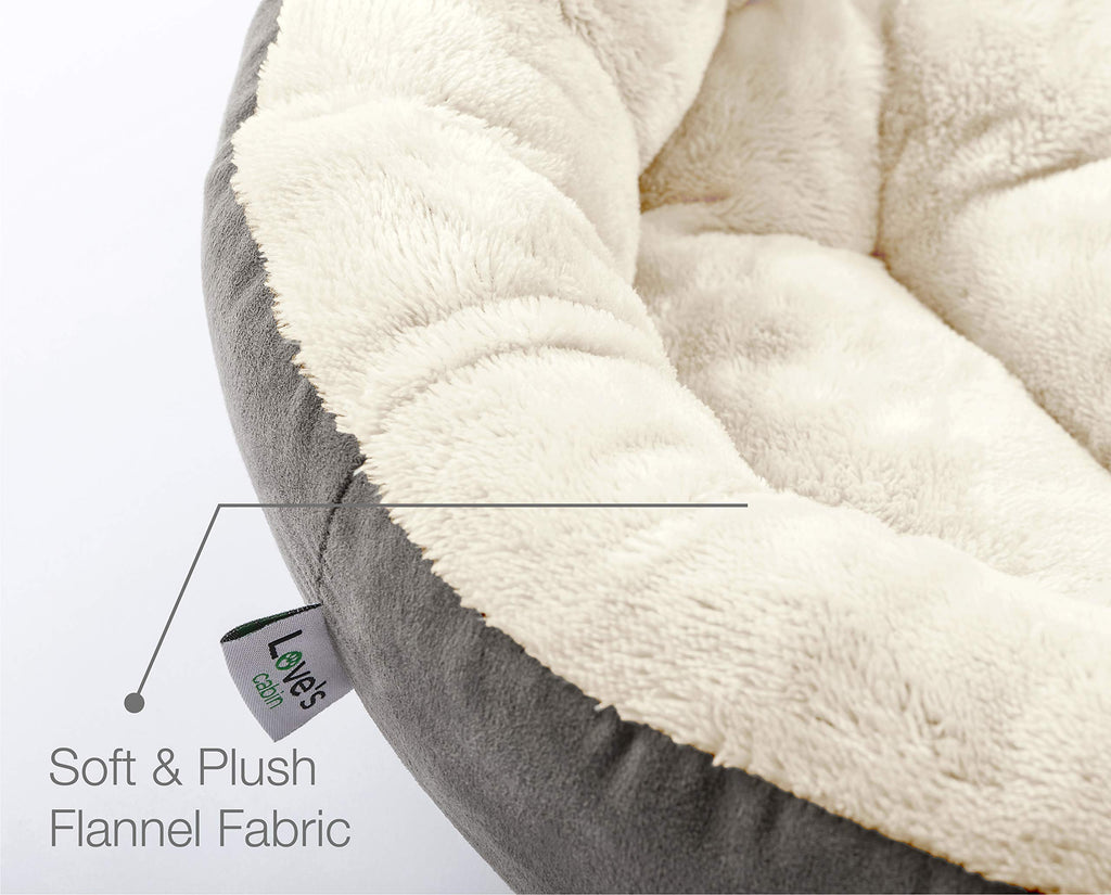 Round Donut Cat and Dog Cushion Bed, 20in Washable Gray Y545749