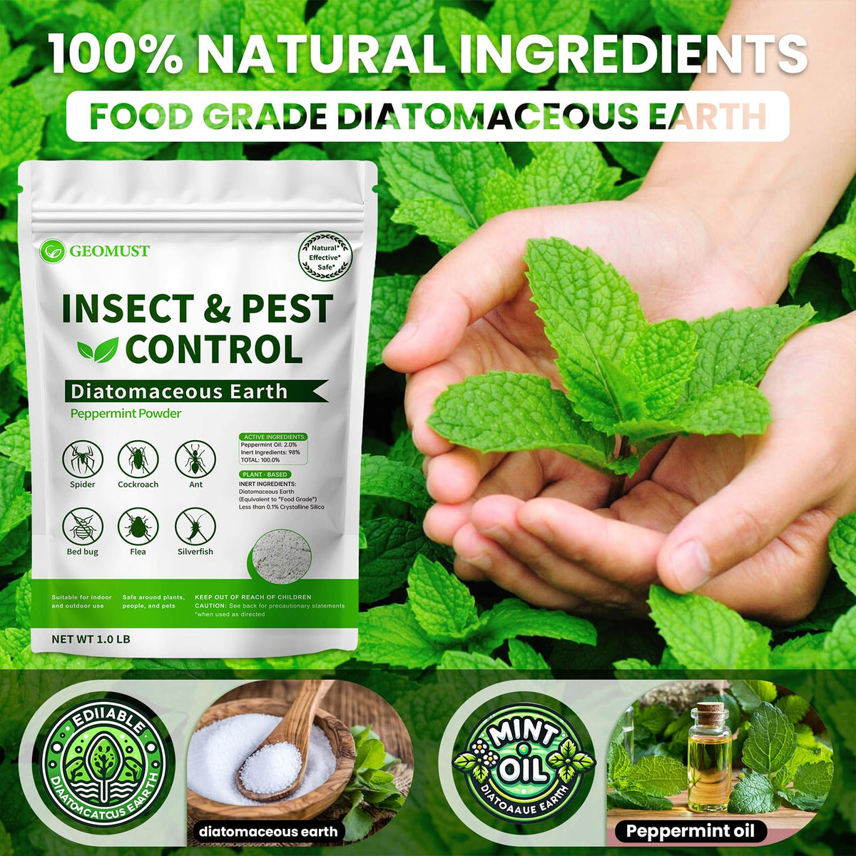 Diatomaceous Earth Food Grade Insect Killer 1 lb B406801
