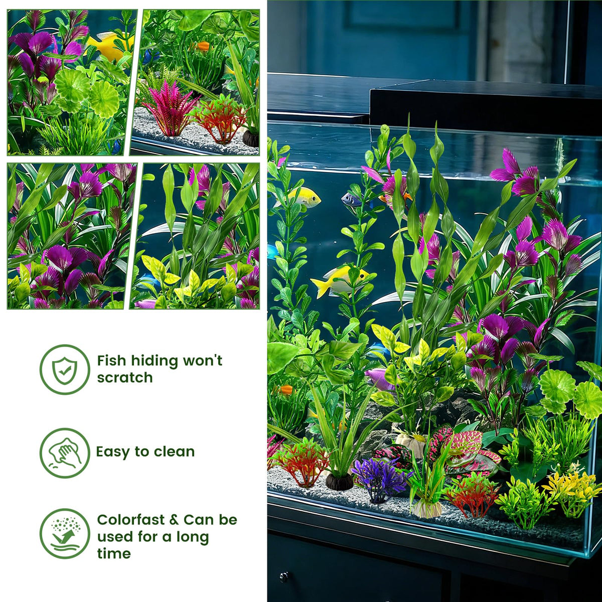 Artificial Aquarium Plants Green Plastic Fish Tank Decorations Y732067