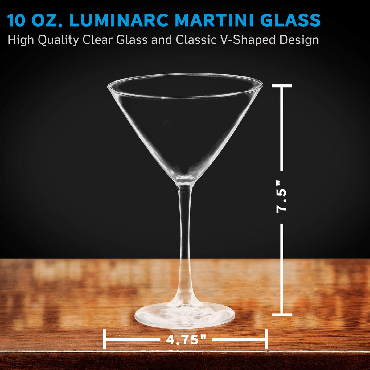 10 oz. Set of 10 Martini Glasses N489