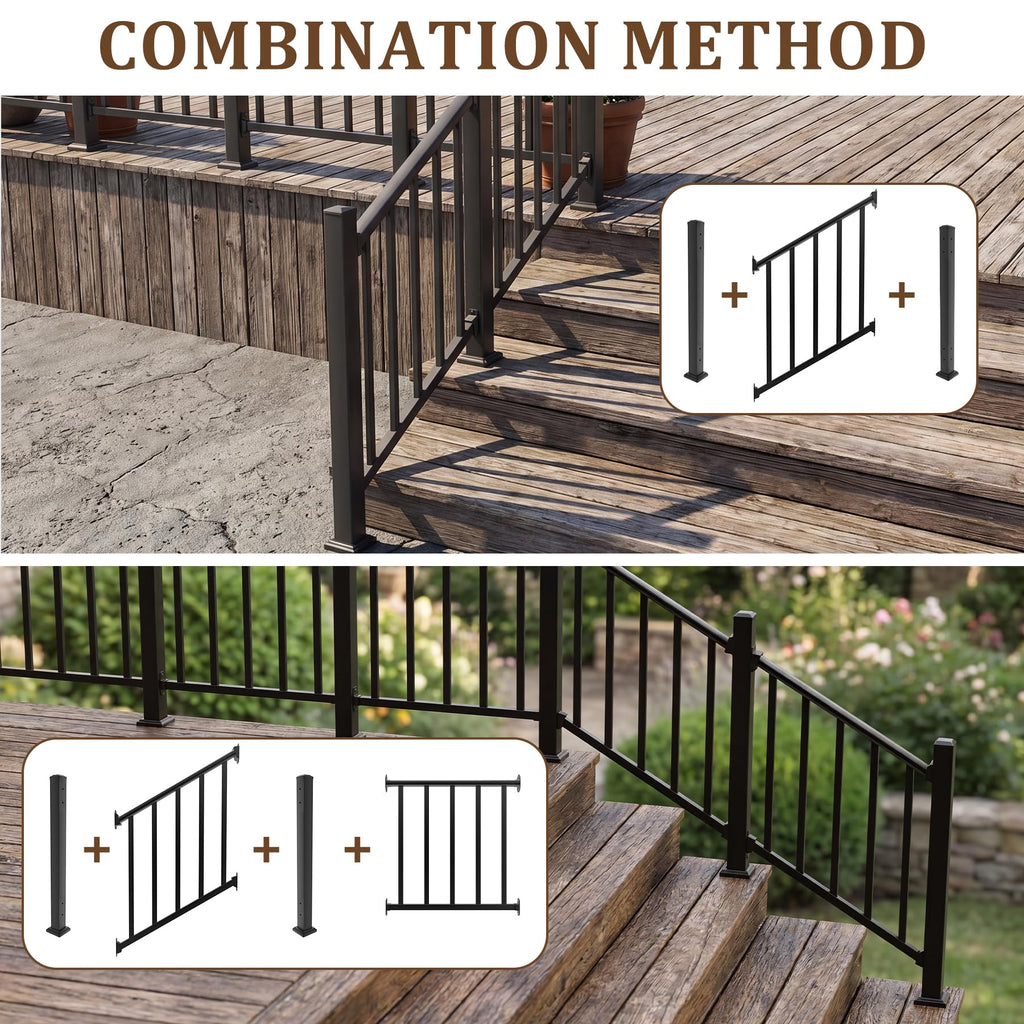 Black 3 Ft W Deck Railing Kit with Screws R37915