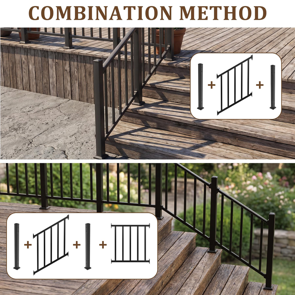 Black 3 Ft W Deck Railing Kit with Screws R37915