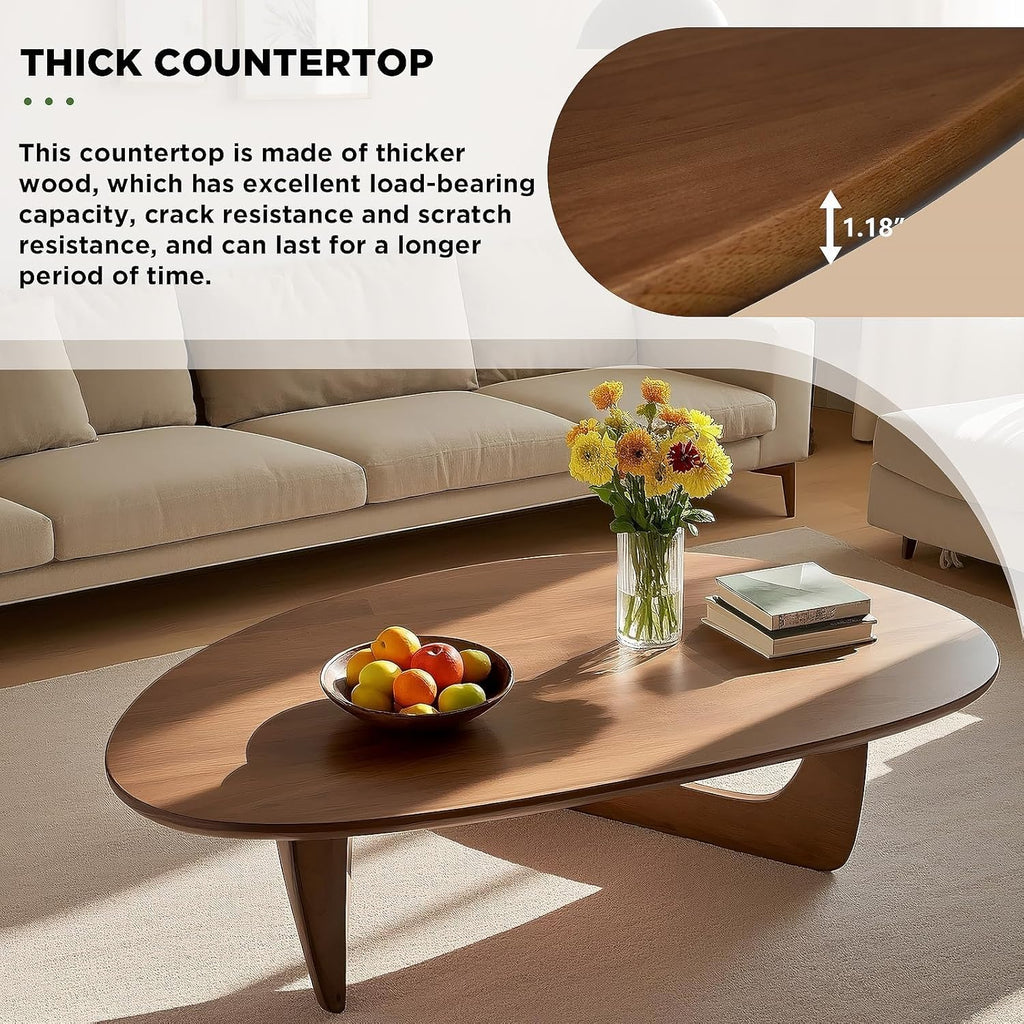 Solid Wood Oval Coffee Table 35"Lx24"Wx16"H K950569
