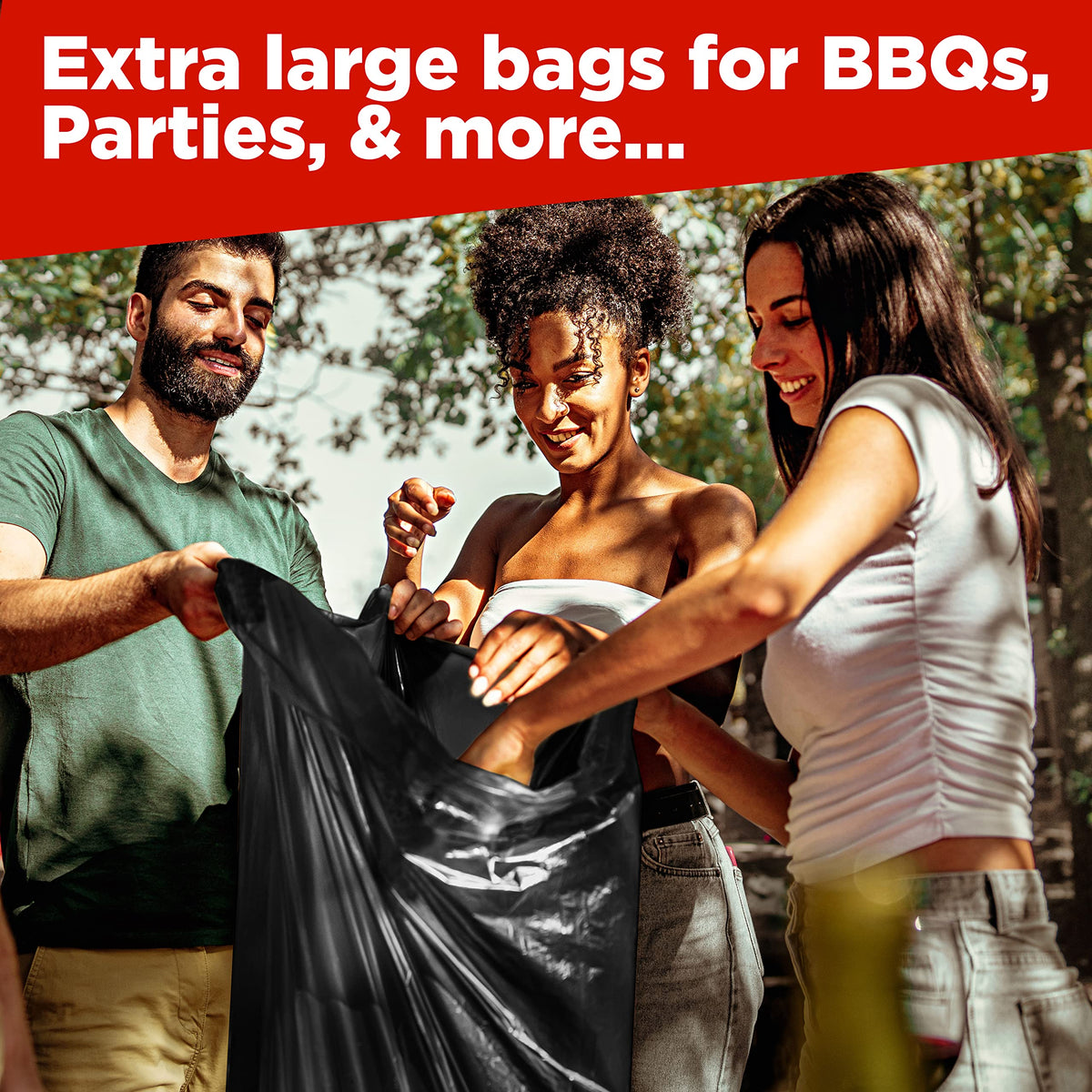 44 Gallon Heavy Duty Contractor Trash Bags, 100 Ct, Black, 1.2 Mil B70632