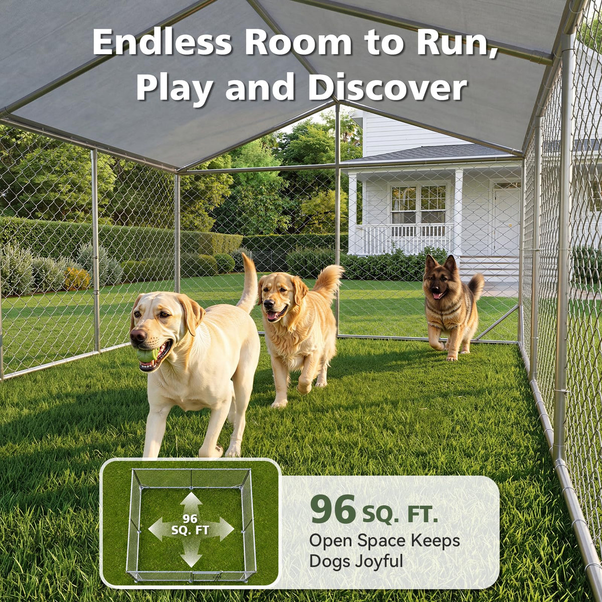 10×10FT Waterproof Metal Outdoor Dog Kennel N2212