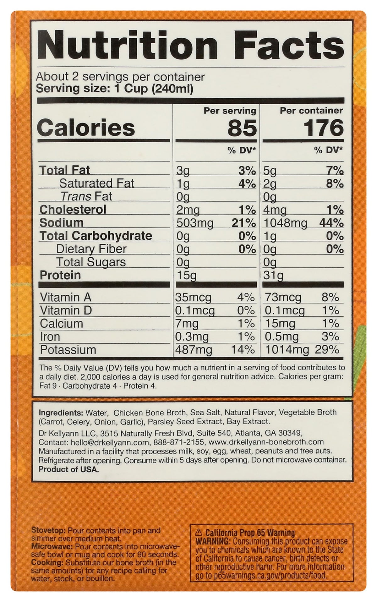 Bone Broth Chicken Roasted 16.9 Ounce K959