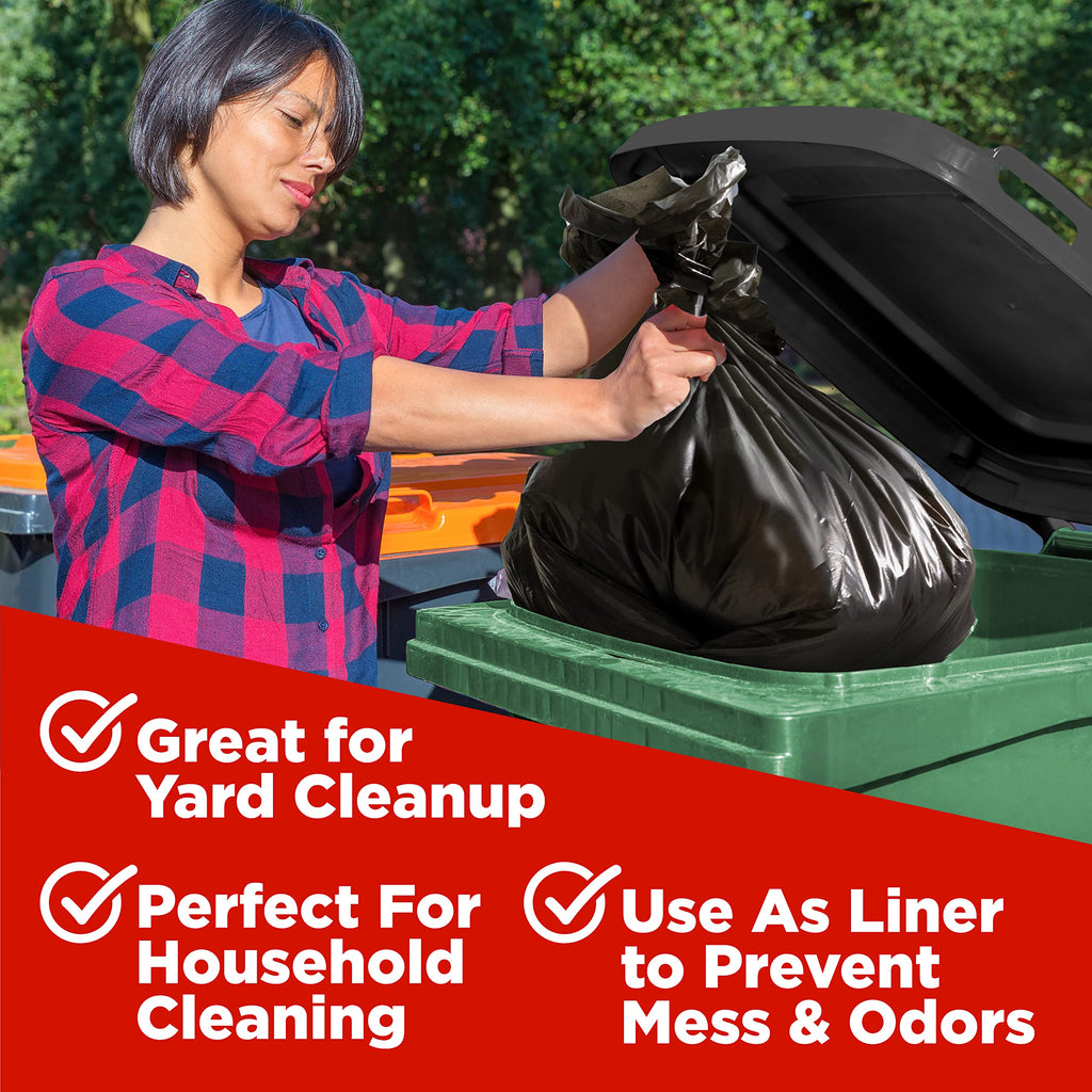 44 Gallon Heavy Duty Contractor Trash Bags, 100 Ct, Black, 1.2 Mil B70632