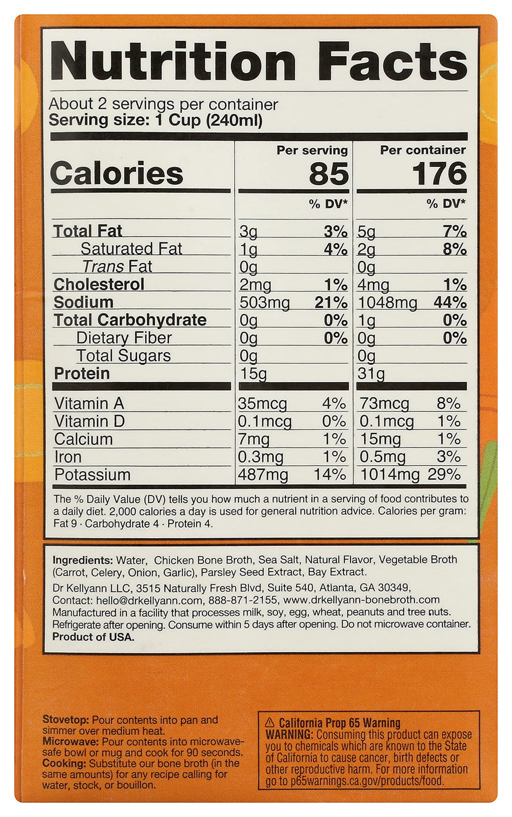 Bone Broth Chicken Roasted 16.9 Ounce K959