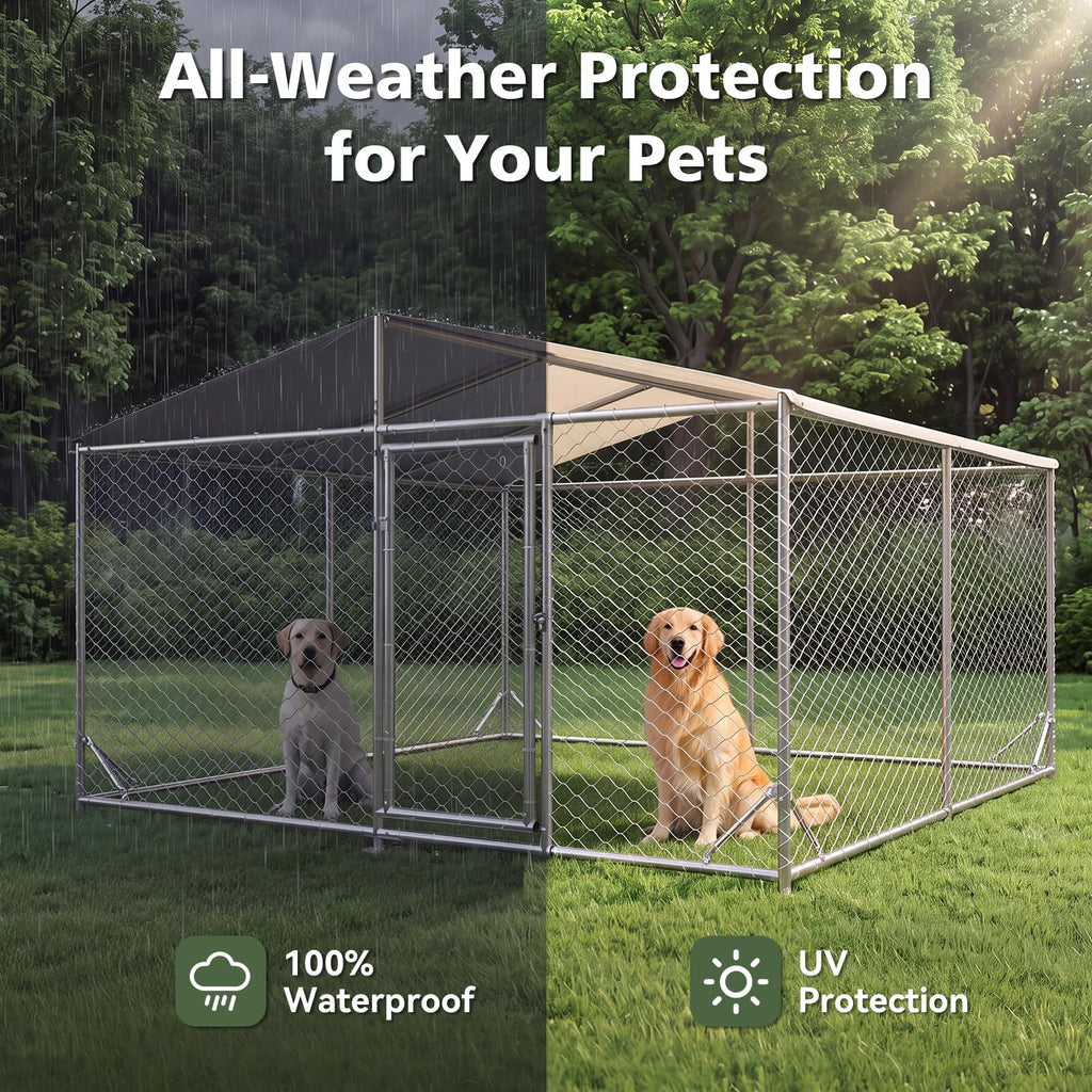 10×10FT Waterproof Metal Outdoor Dog Kennel N2212