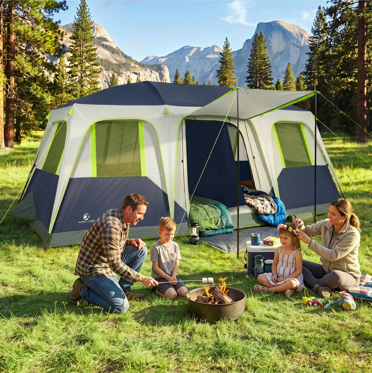 12 Person Camping Tent with Shade Canopy T440