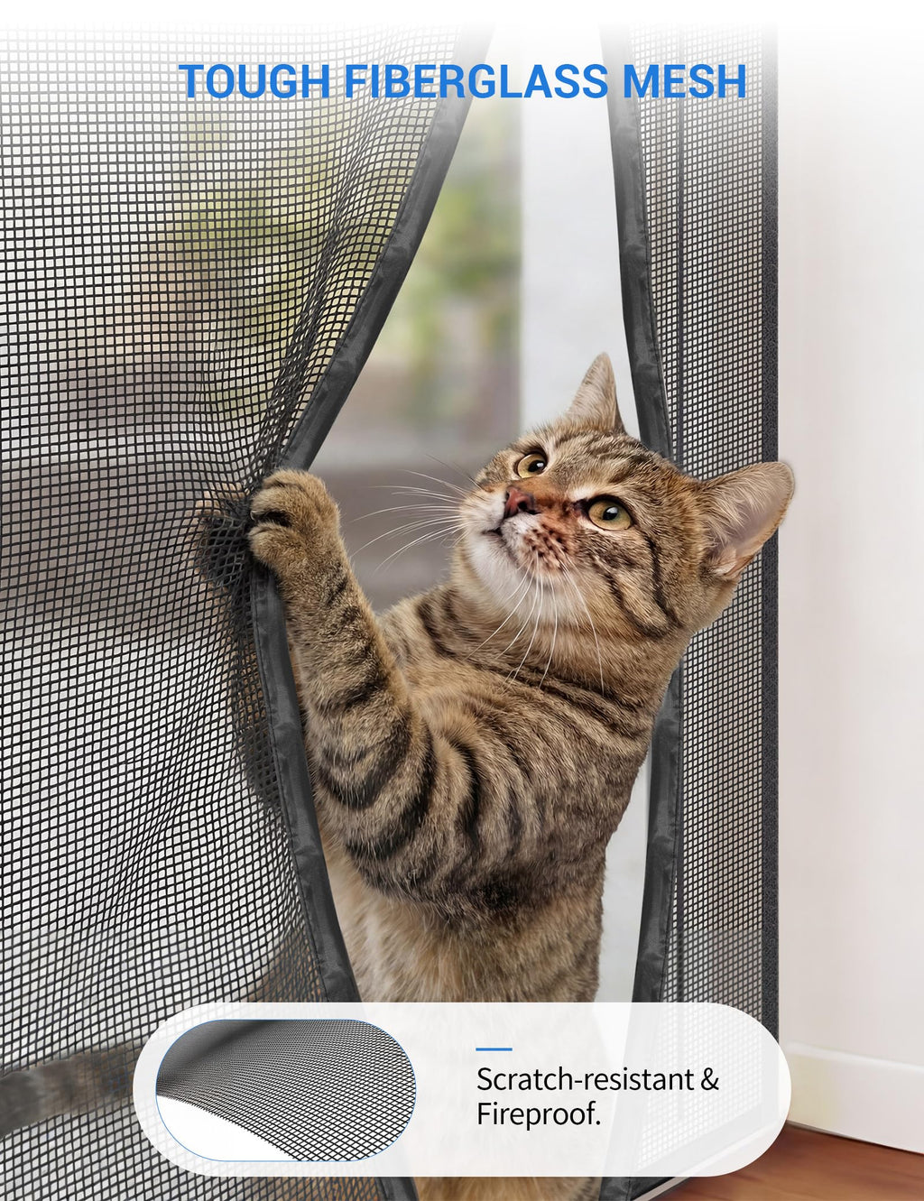 Magnetic Screen Door 72 x 80 Inch Fiberglass Mesh R124793
