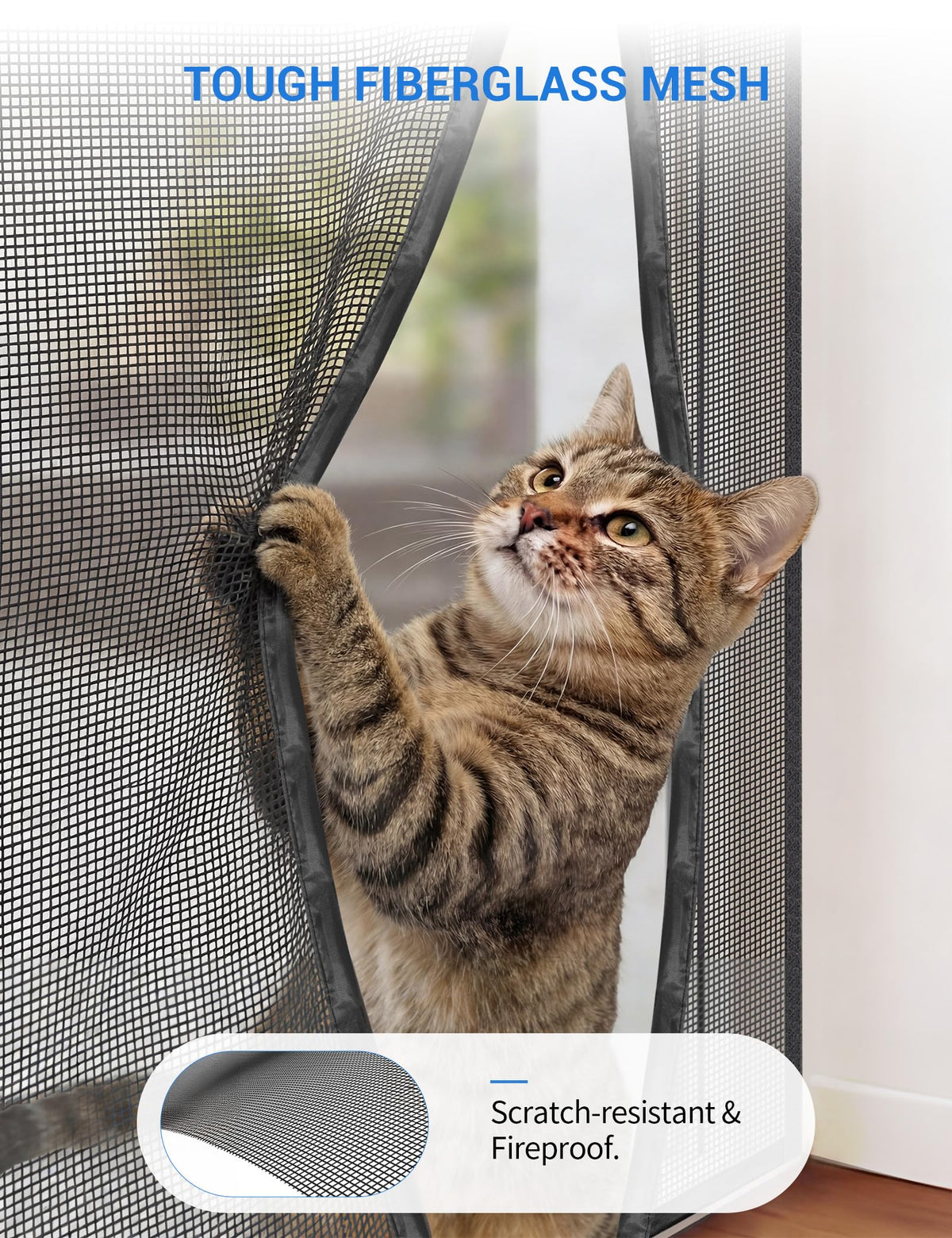 Magnetic Screen Door 72 x 80 Inch Fiberglass Mesh R124793