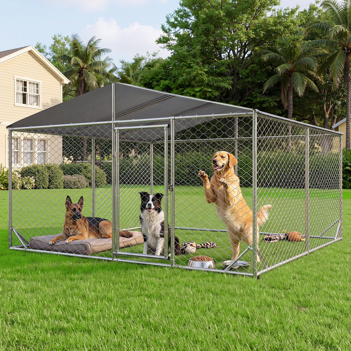 10×10FT Waterproof Metal Outdoor Dog Kennel N2212