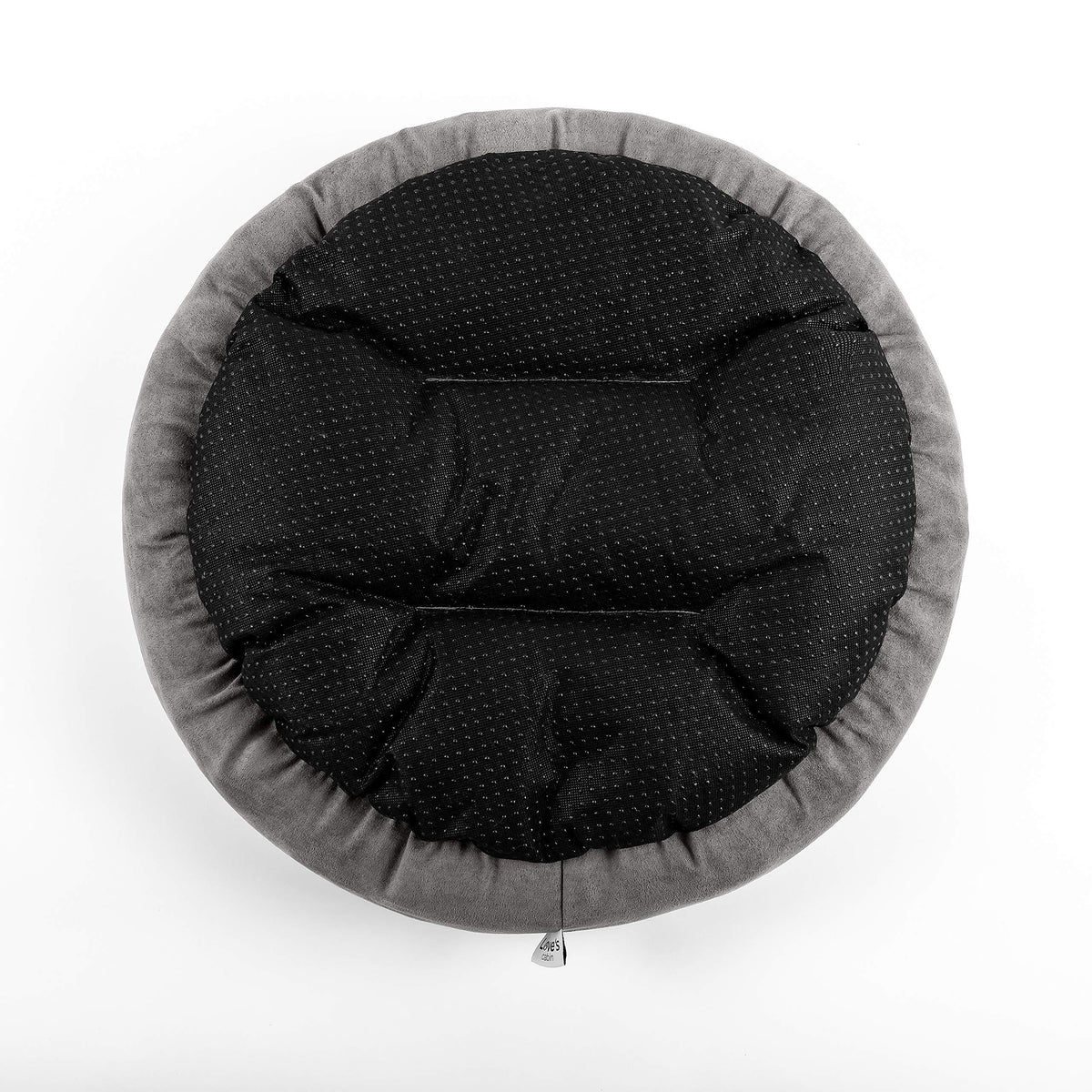 Round Donut Cat and Dog Cushion Bed, 20in Washable Gray Y545749